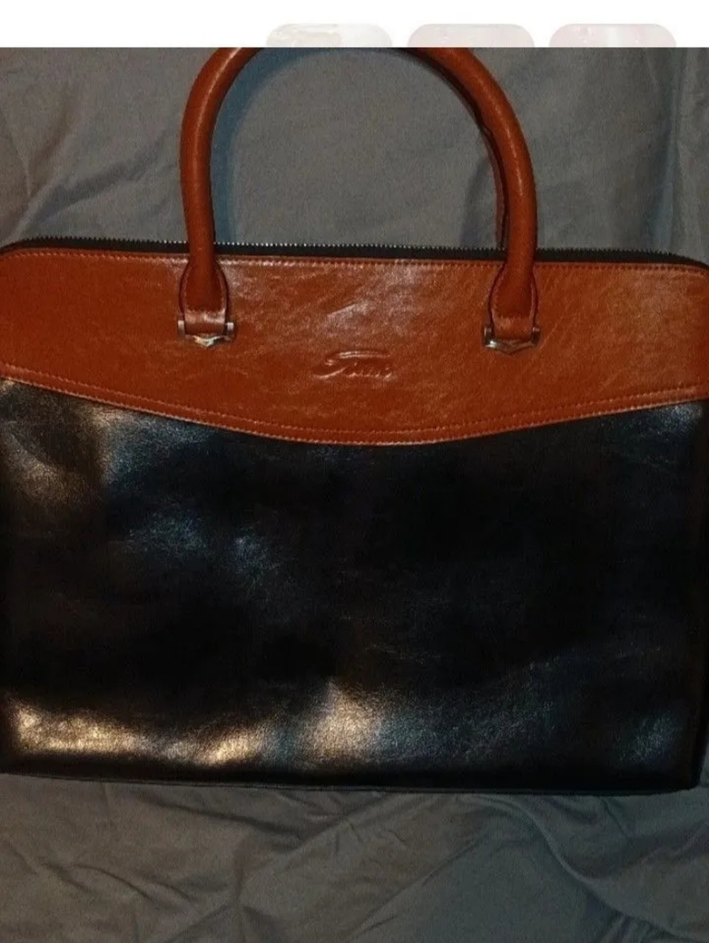 Women's Sunee Folio Gorgeous Bicolor Black And Congac - Picture 3 of 5